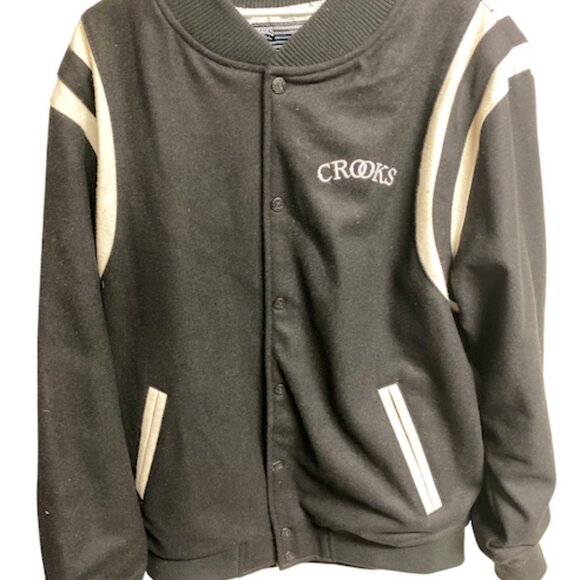**RARE**Crooks & Castles Black Embroidered Stadium Jacket NWT Mens Large - Picture 3 of 7